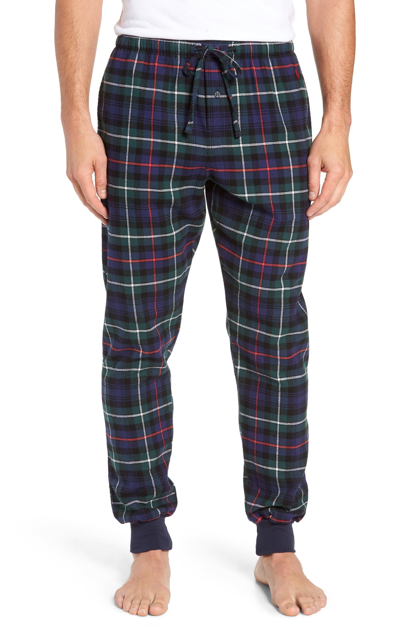 Polo Ralph Lauren Men's Flannel Cotton Jogger Pants Blue