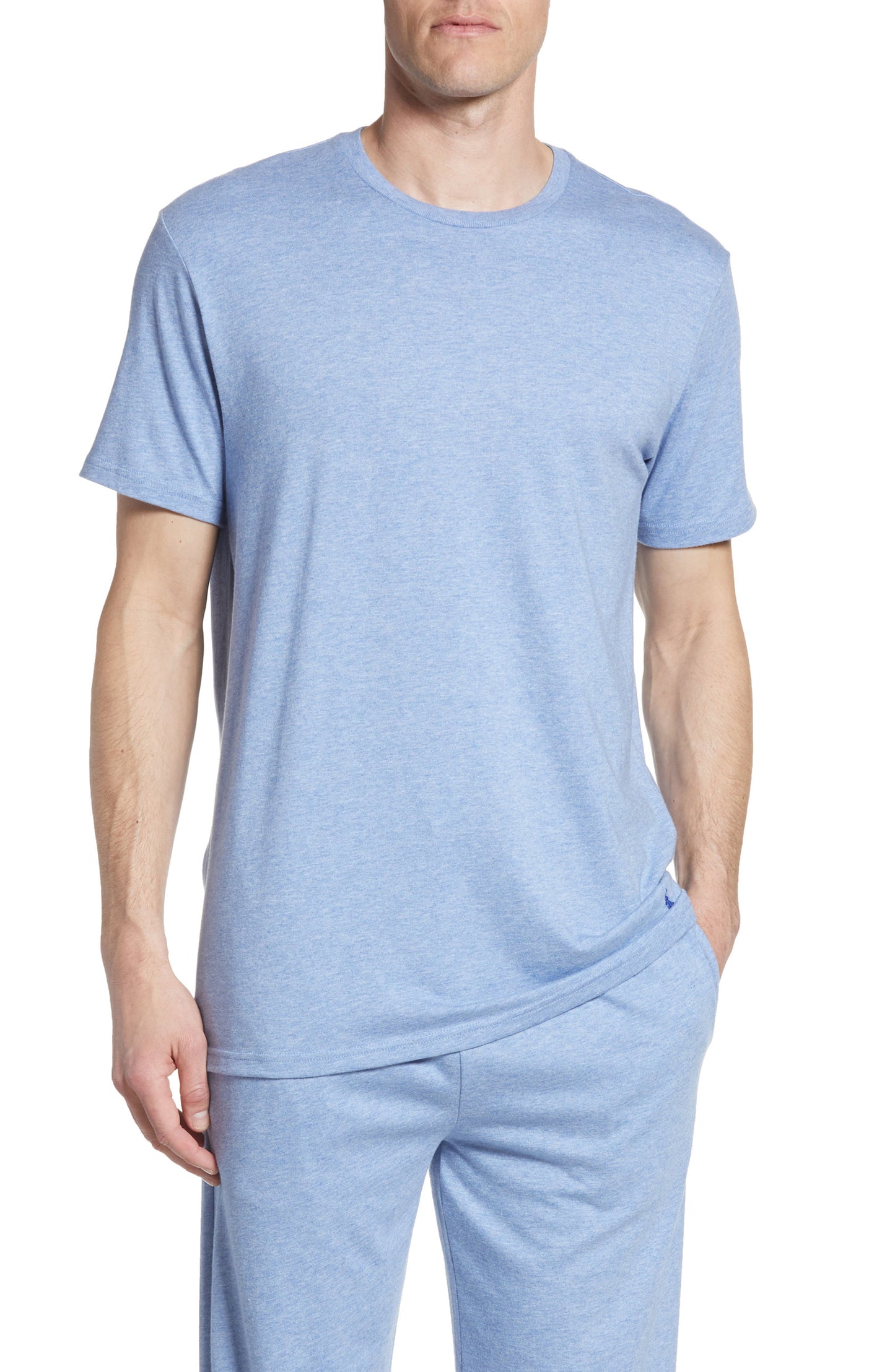 Polo Ralph Lauren Men's Supreme Comfort Pajama T-Shirt Campus Blue Heather/Bright Navy