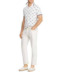 Polo Ralph Lauren Mesh Custom Slim Fit Polo Shirt White thumbnail 3