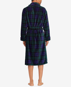 Polo Ralph Lauren Microfiber Plush Shawl Collar Robe Blackwatch Plaid thumbnail 2