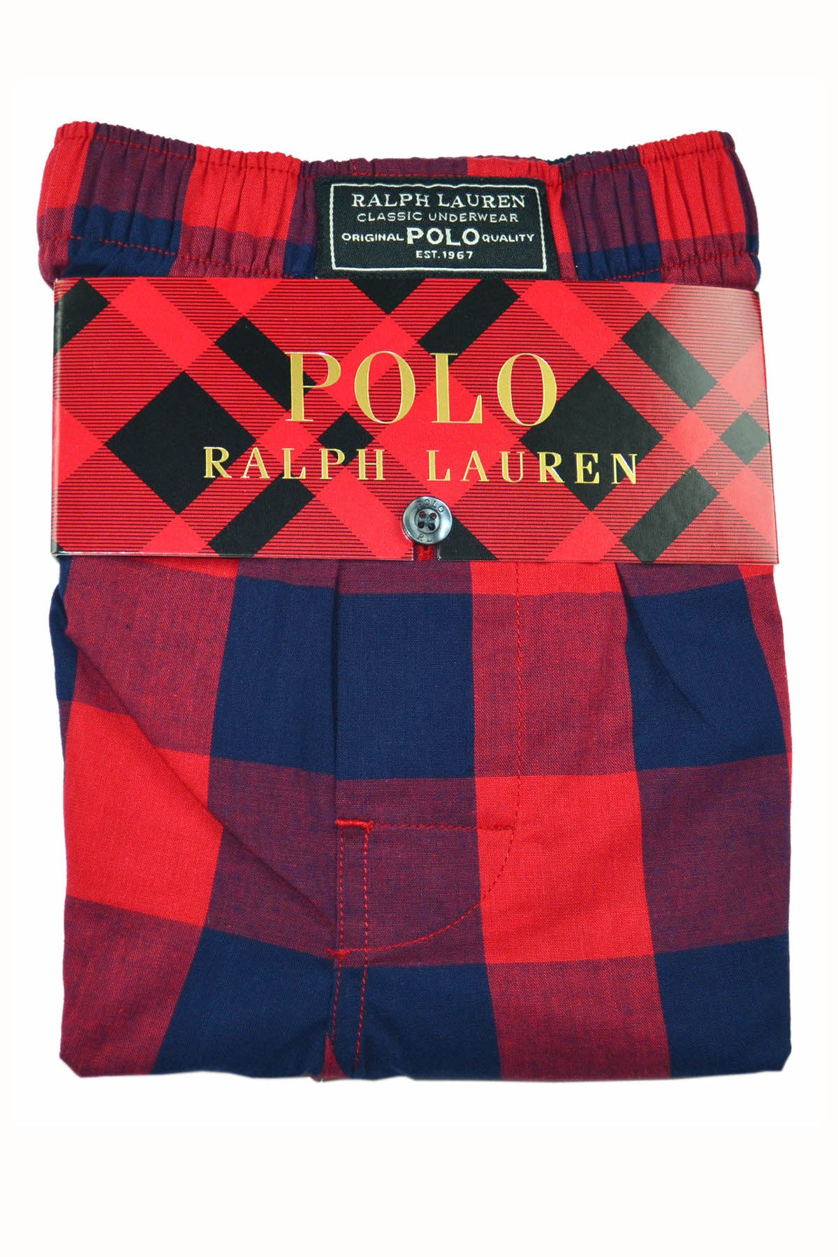 Polo Ralph Lauren Navy/Red Plaid Classic-Fit Woven Boxer Short