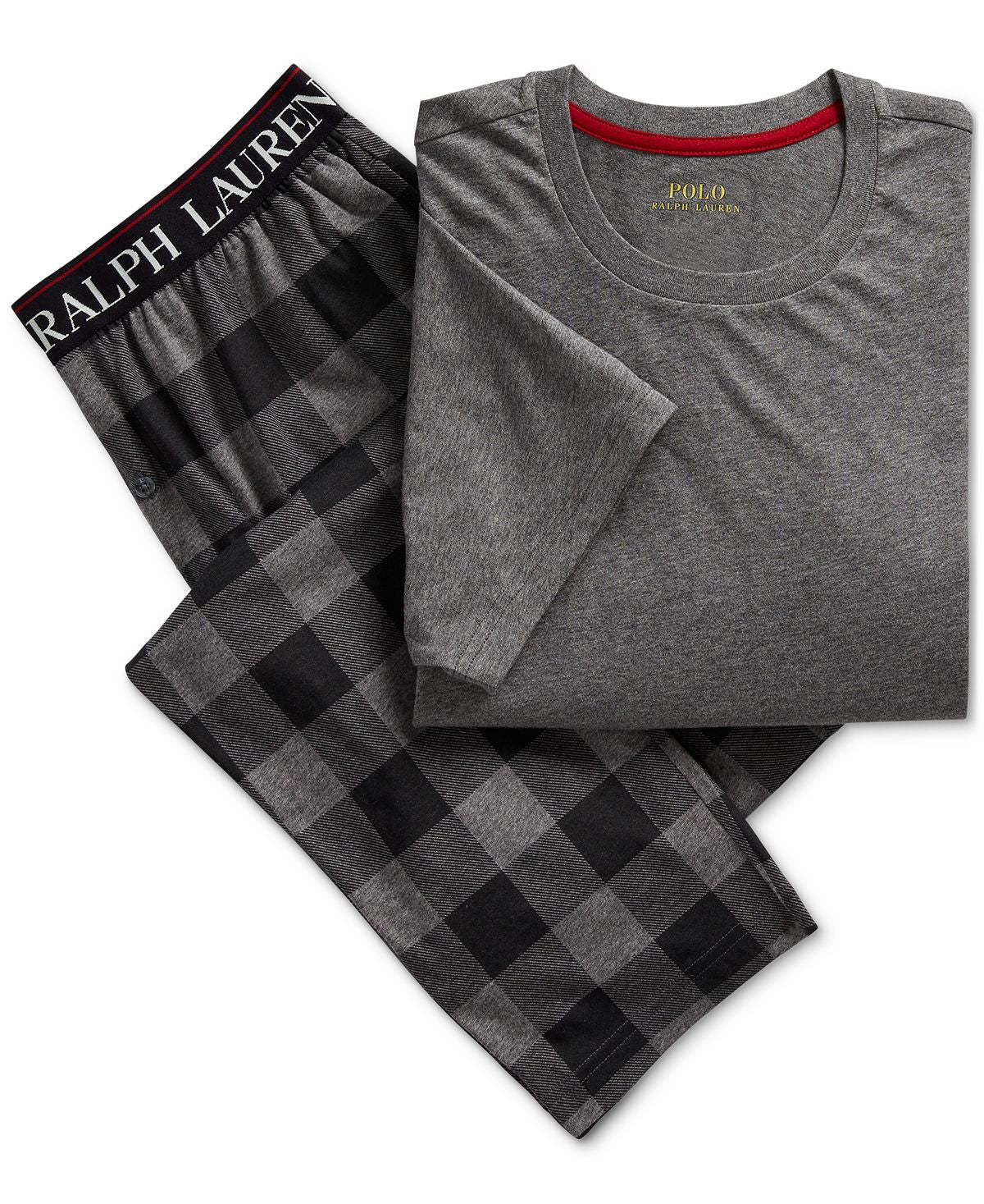 Polo Ralph Lauren Pajama Set Charcoal Buffalo Plaid