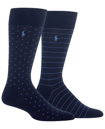 Polo Ralph Lauren Patterned Socks Pack Of 2 Navy