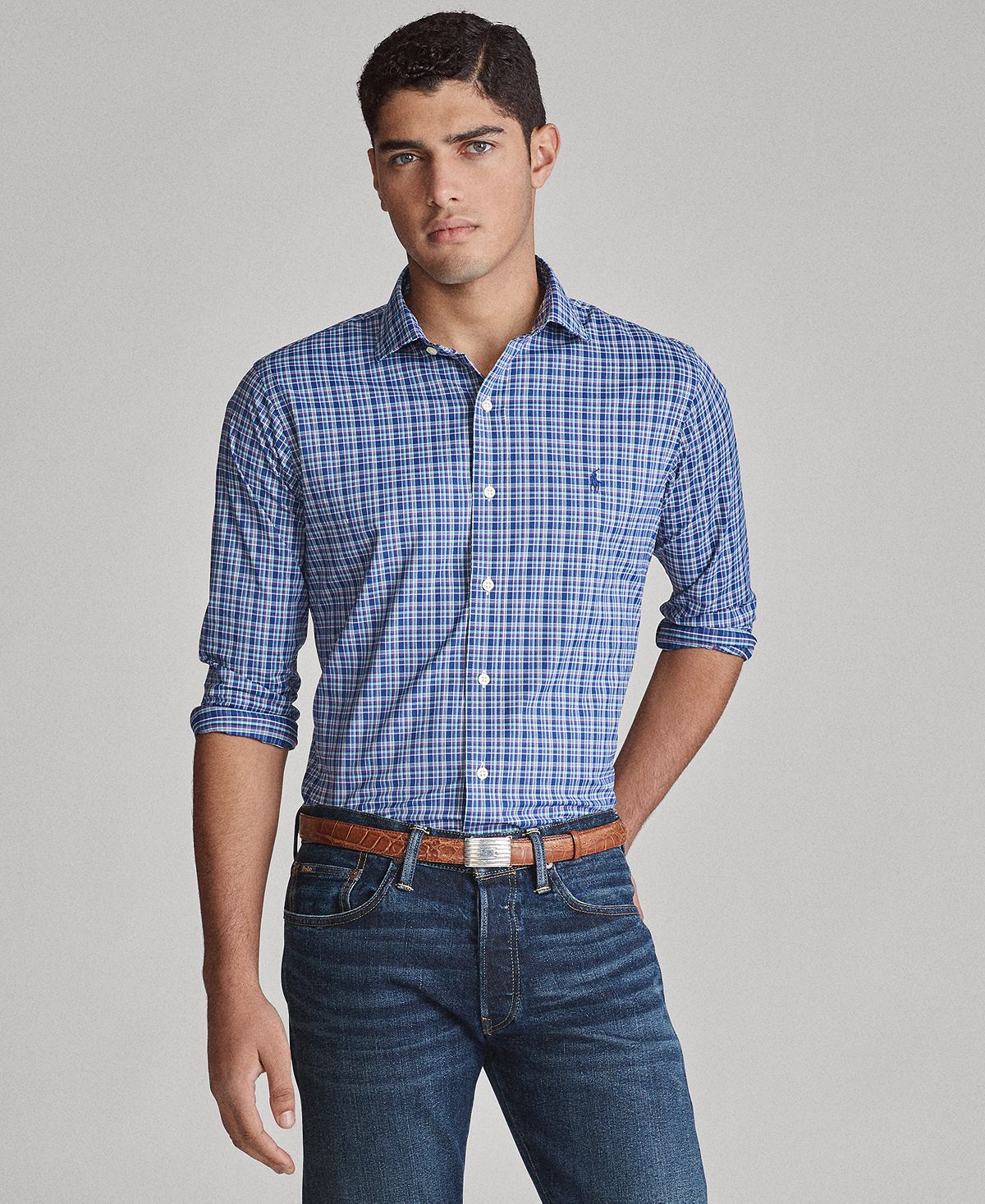 Polo Ralph Lauren Performance Twill Sport Shirt Purple/Iris Multi