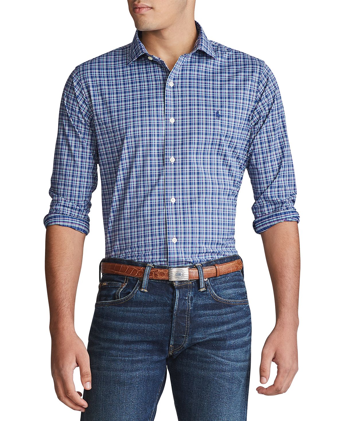 Polo Ralph Lauren Performance Twill Sport Shirt Purple/Iris Multi