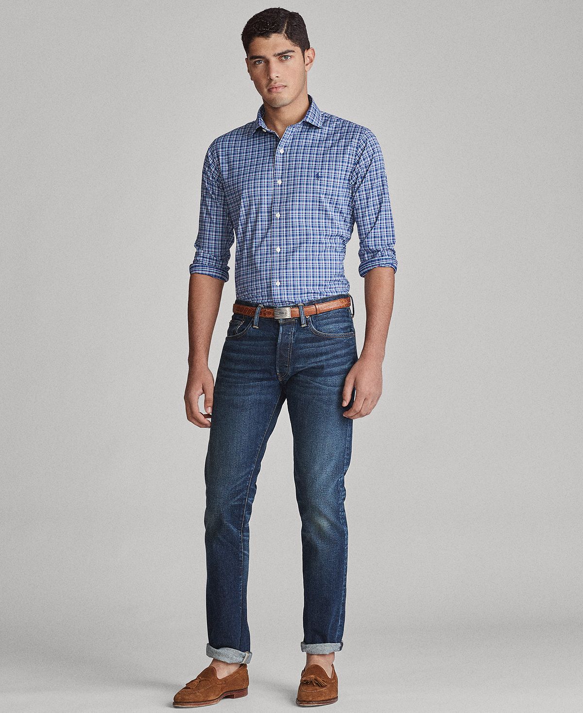 Polo Ralph Lauren Performance Twill Sport Shirt Purple/Iris Multi