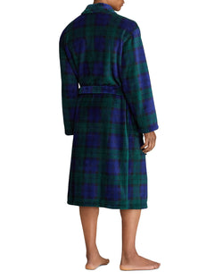 Polo Ralph Lauren Plush Shawl Collar Robe Blue Green Plaid thumbnail 3