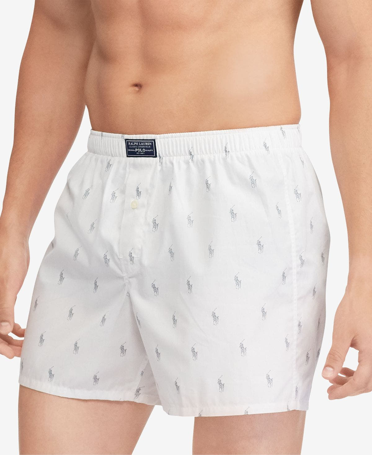 Polo Ralph Lauren Pony-print Woven Cotton Boxer Briefs White