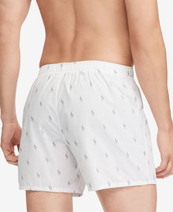 Polo Ralph Lauren Pony-print Woven Cotton Boxer Briefs White thumbnail 2