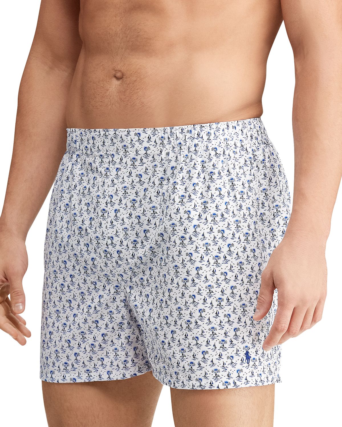Polo Ralph Lauren Printed Boxers Pack Of 3 White/Blue