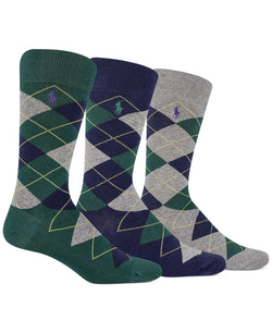 Polo Ralph Lauren Ralph Lauren Socks Dress Argyle Crew 3 Pack Socks Dark Green thumbnail 1