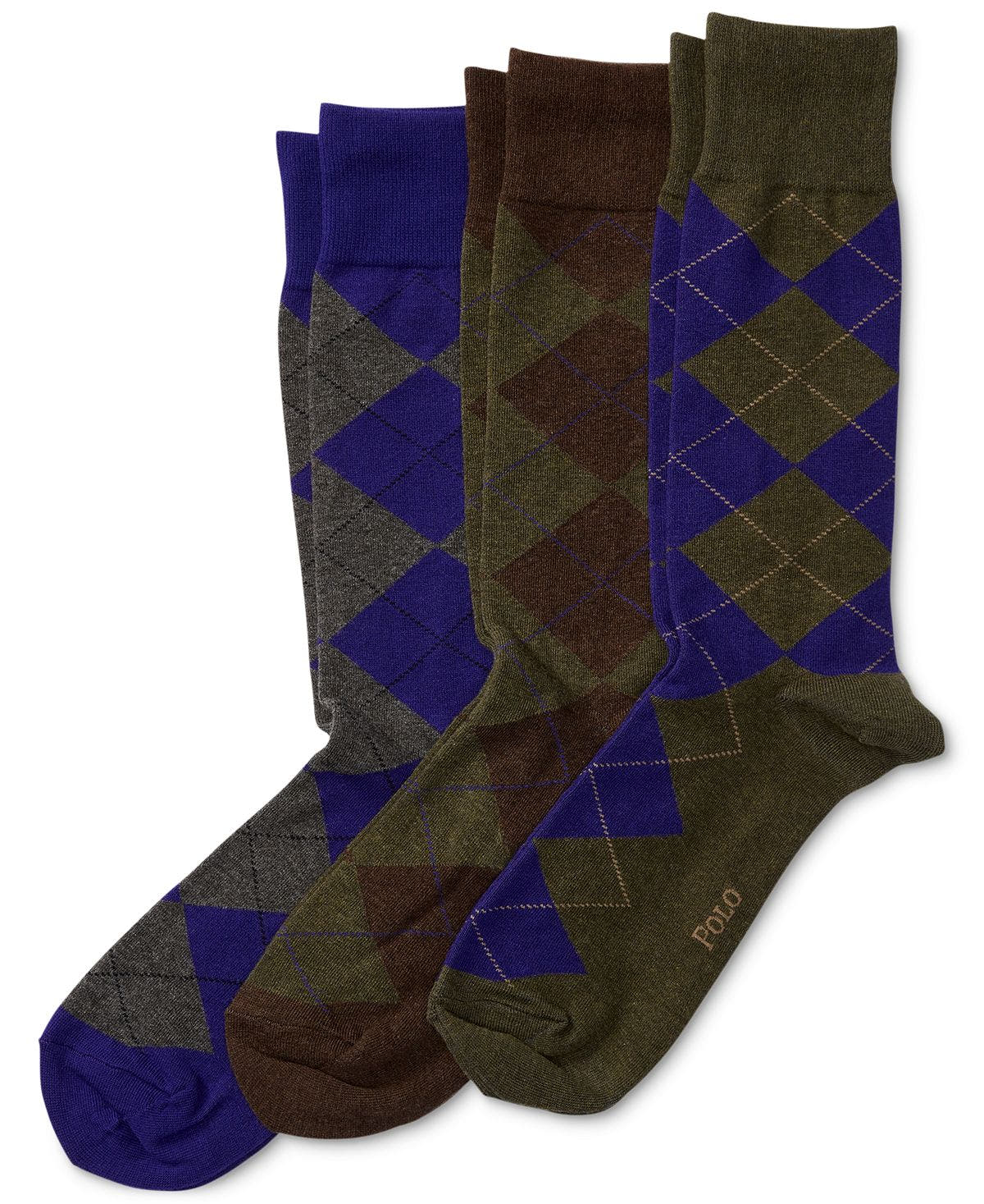 Polo Ralph Lauren Ralph Lauren Socks Dress Argyle Crew 3 Pack Socks Hunter/navy/wine/grey