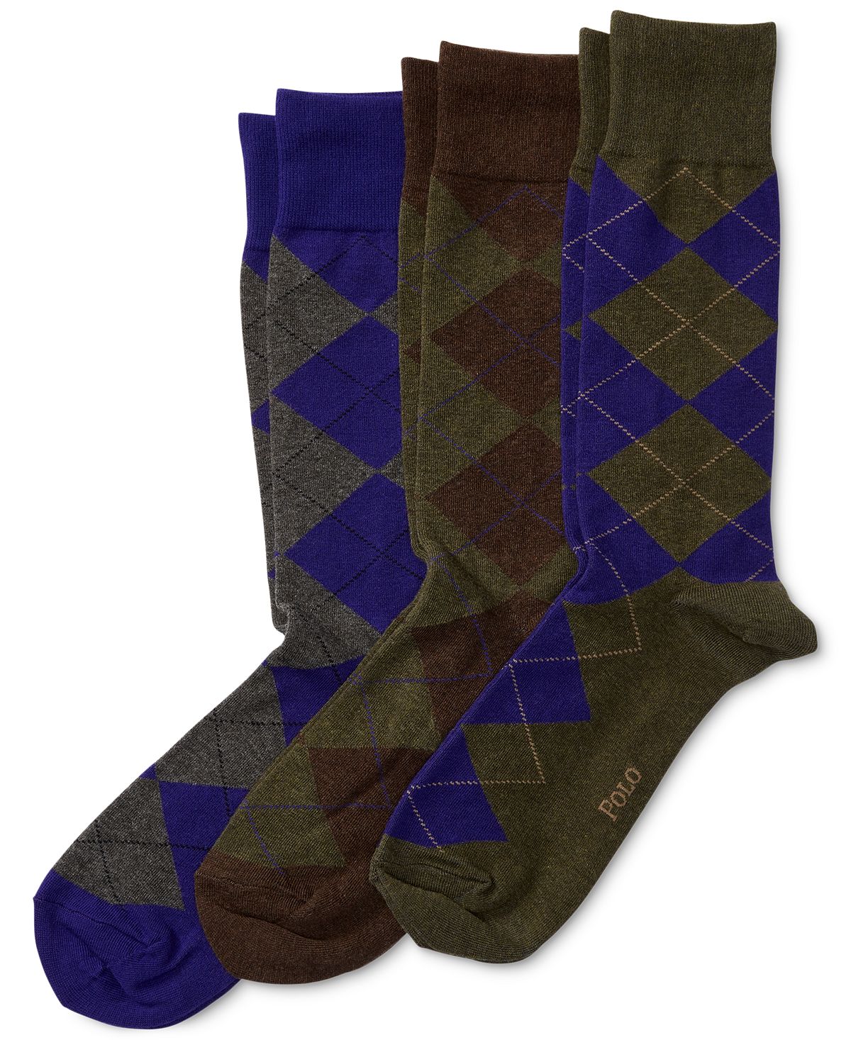 Polo Ralph Lauren Ralph Lauren Socks Dress Argyle Crew 3 Pack Socks Hunter/navy/wine/grey
