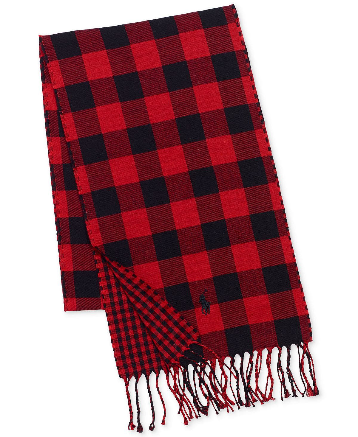 Polo Ralph Lauren Reversible Check Scarf Bright Red