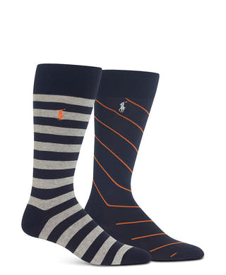 Polo Ralph Lauren Rugby Stripe Socks Gray Heather