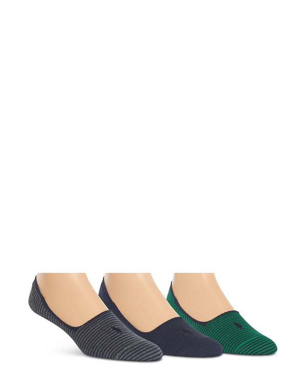 Polo Ralph Lauren Striped Liner Socks Pack Of 3 Gray Assorted