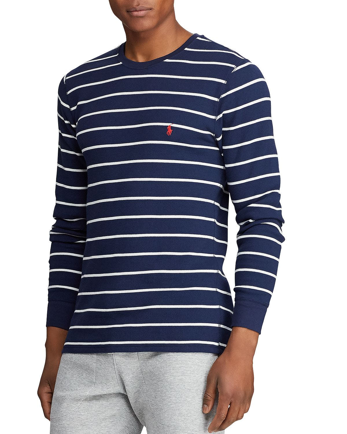 Polo Ralph Lauren Striped Long-sleeve Crewneck Tee Cruise Navy Nevis Stripe