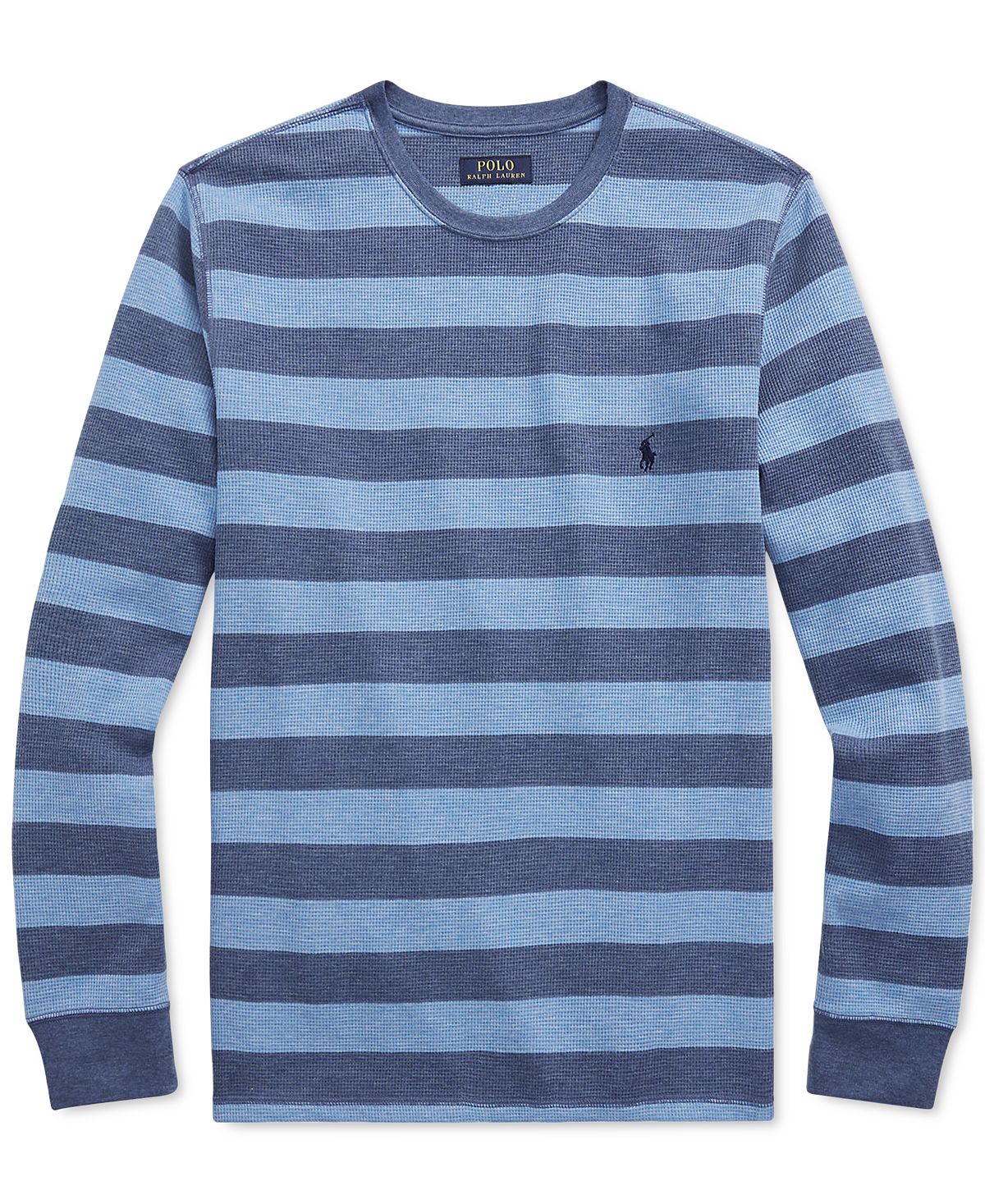 Polo Ralph Lauren Striped Long-sleeve Sleep T-shirt Royal Heather/River Blue