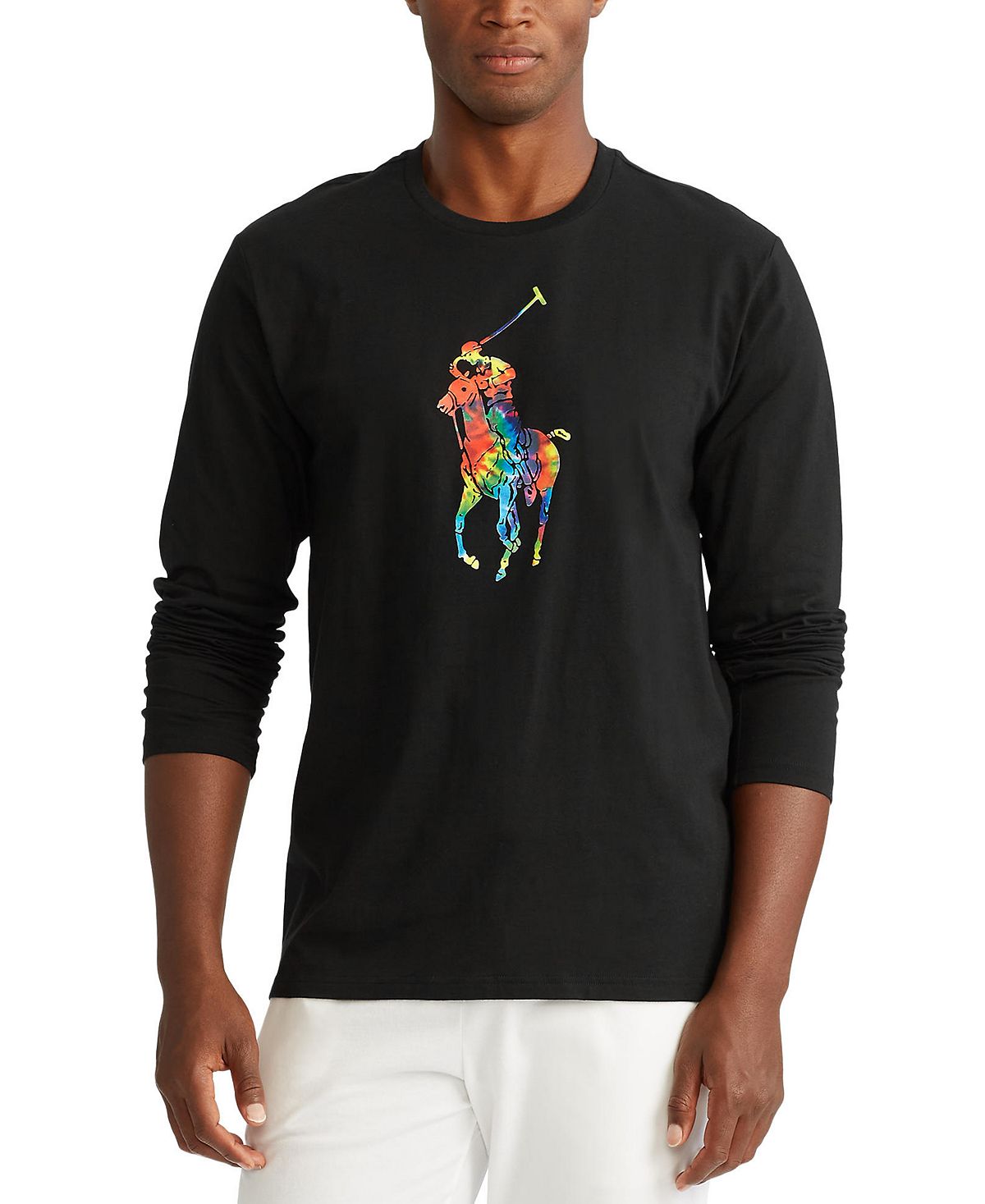 Polo Ralph Lauren Tie-dye Big Pony Logo Lightweight Pajama Top Polo Black