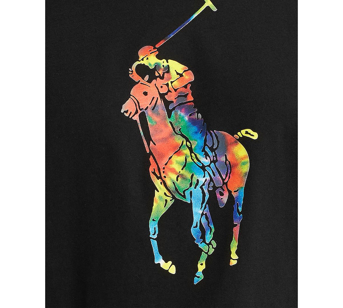 Polo Ralph Lauren Tie-dye Big Pony Logo Lightweight Pajama Top Polo Black