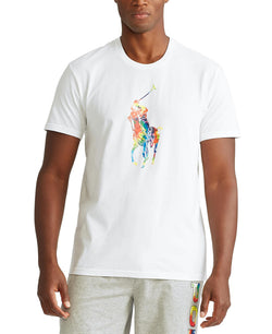 Polo Ralph Lauren Tie-dye Big Pony Logo Lightweight Sleep Shirt White thumbnail 1