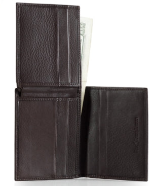 Polo Ralph Lauren Wallet, Pebbled Bifold Wallet With Window Brown