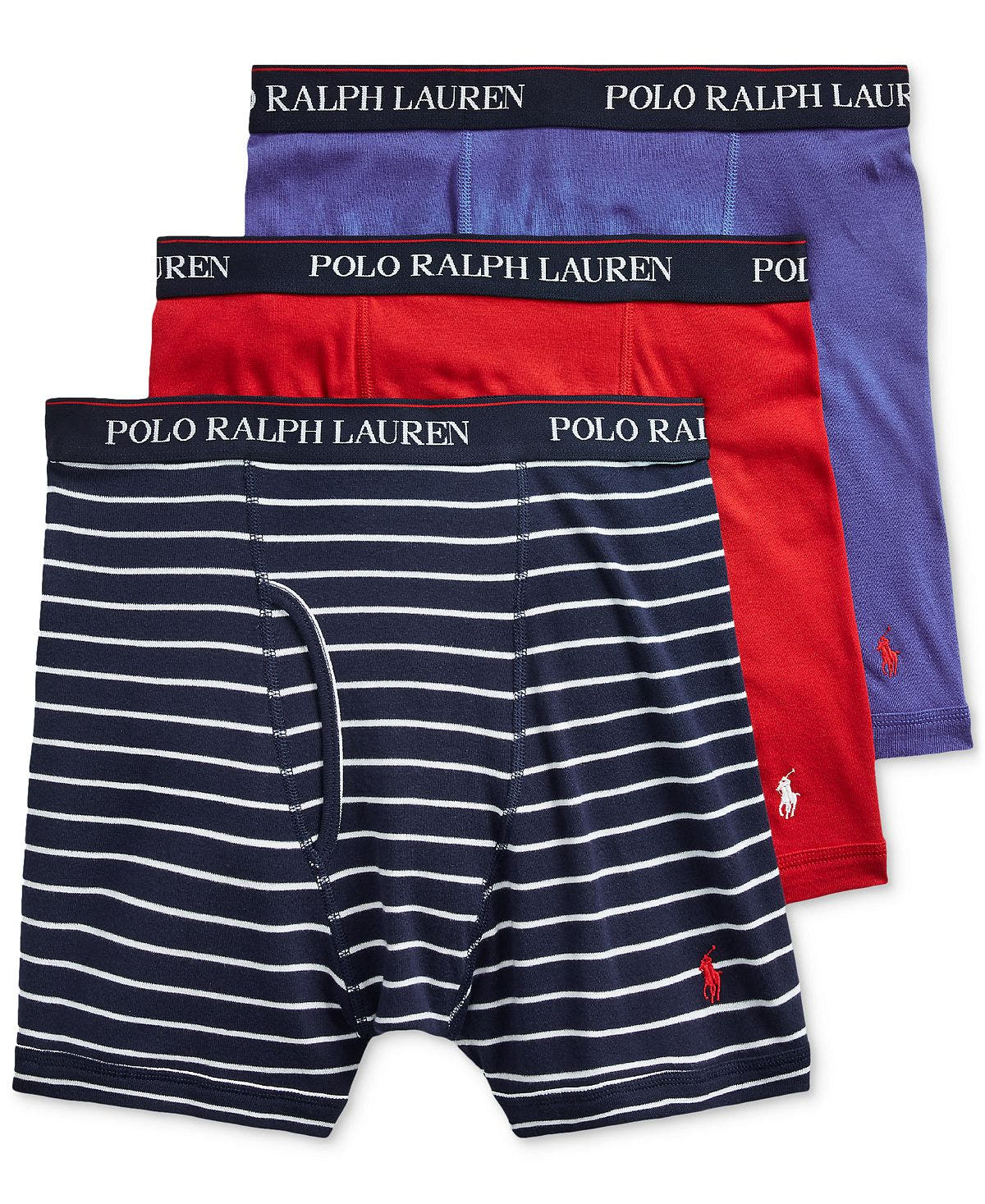 Polo Ralph Lauren 's Classic Fit Boxer Briefs Navy Stripe/red/royal