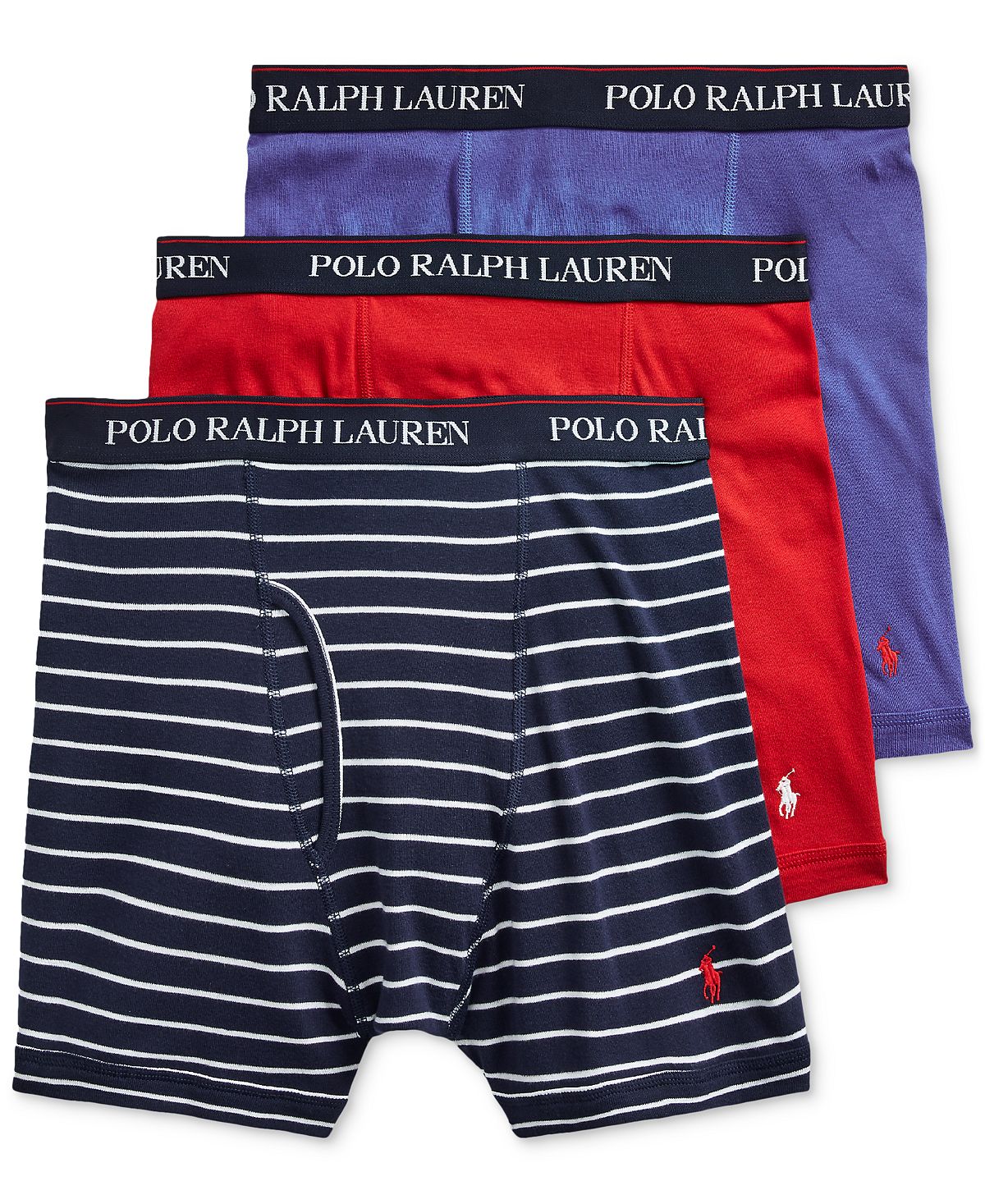 Polo Ralph Lauren 's Classic Fit Boxer Briefs Navy Stripe/red/royal