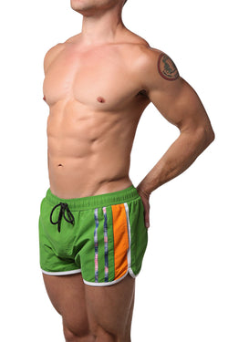 PoolBoy Green Retro Side Split Short thumbnail 3