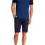 Pop Icon Dark Blue Leaf Flat Front Short