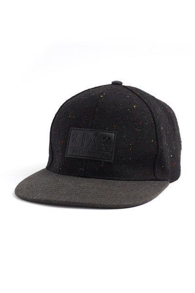 Premium Xpression Black Travis Flat-Brim Speckle Hat