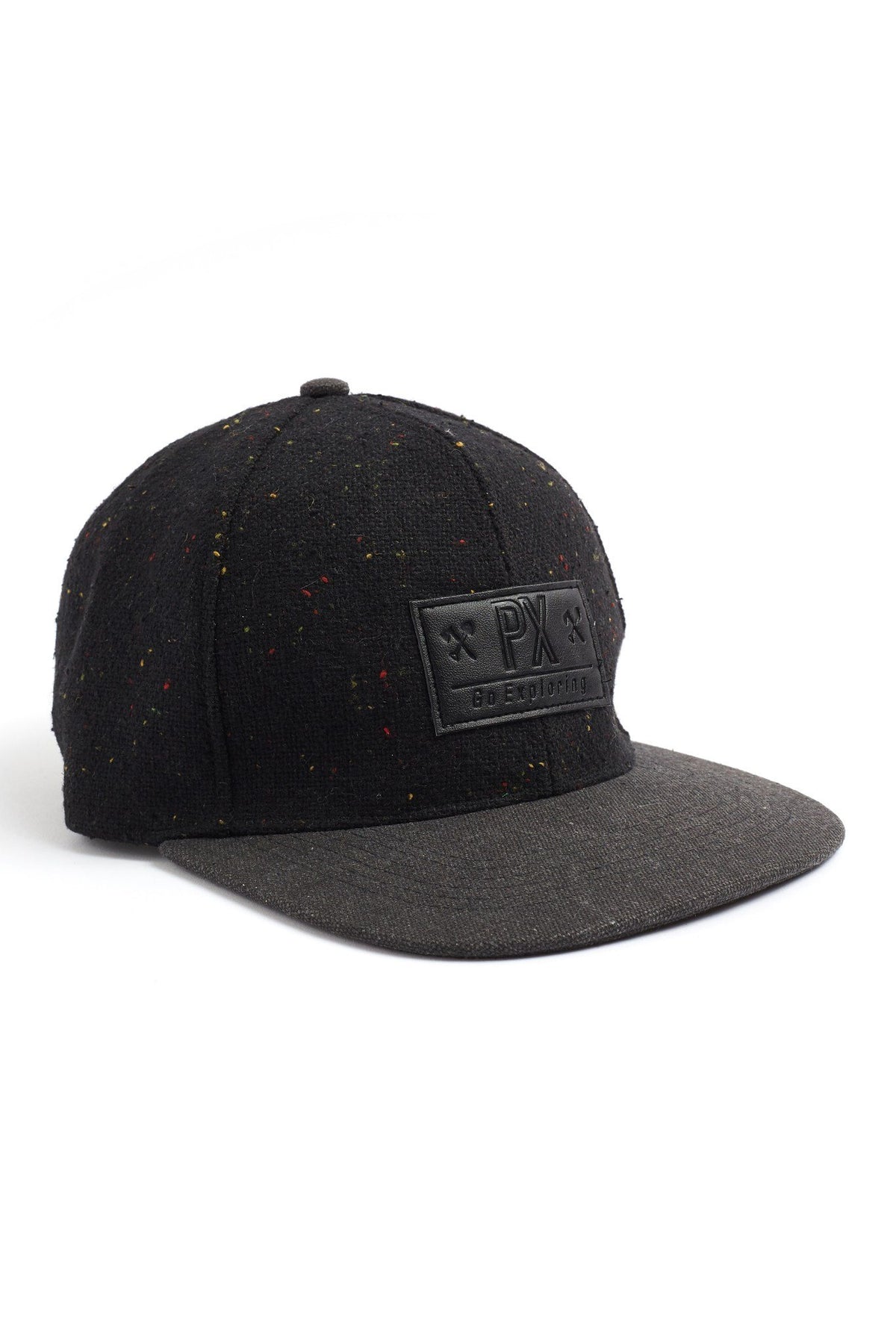 Premium Xpression Black Travis Flat-Brim Speckle Hat