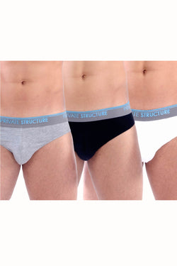 Private Structure Black/White/Grey AM:PM Mini Brief 3-Pack thumbnail 1