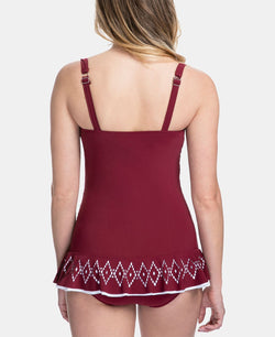 Profile By Gottex Tutti Frutti Lasercut Swimdress Available In D Cup Merlot thumbnail 2