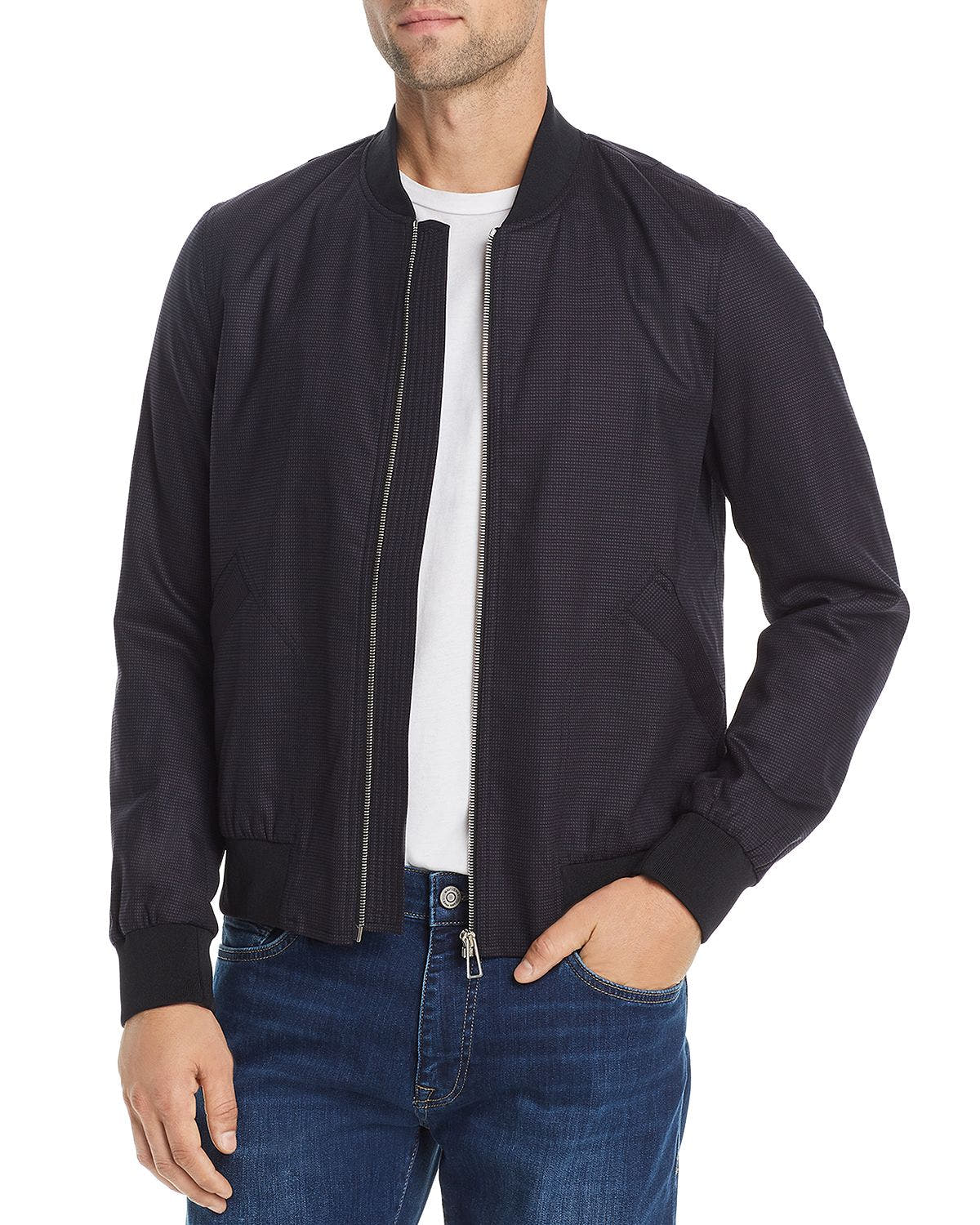 Ps Paul Smith Jacquard Bomber Jacket Blue