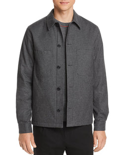 Ps Paul Smith Micro-houndstooth Shirt Jacket Gray Black thumbnail 1
