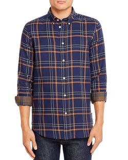 Ps Paul Smith Plaid Tailored Regular Fit Button-down Shirt Navy thumbnail 1