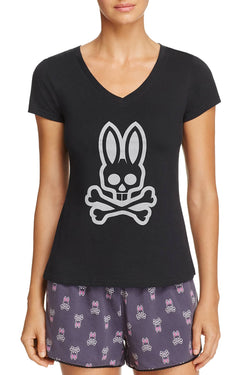 Psycho Bunny Black-Sand Grande Bunny V-Neck Tee thumbnail 1