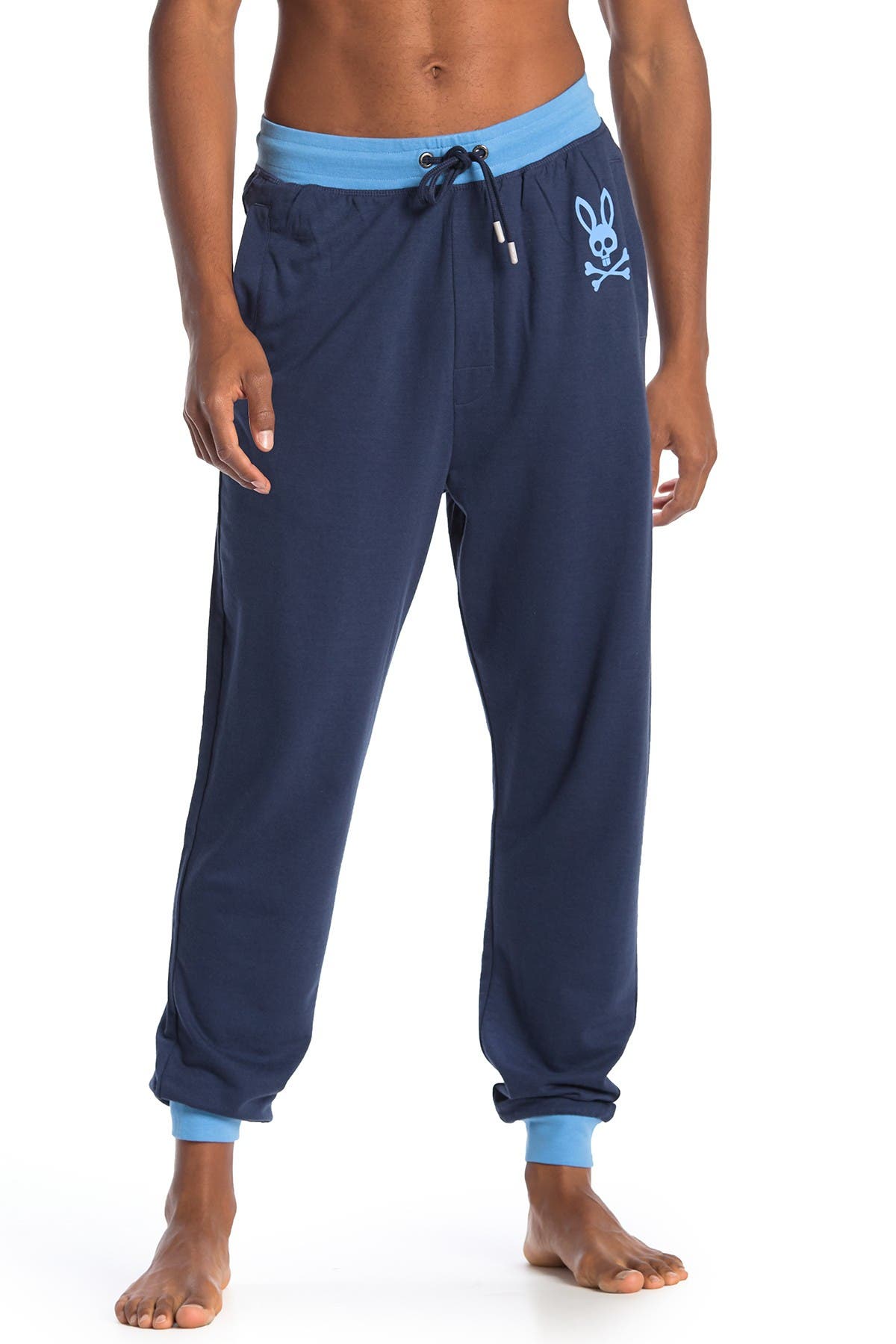 Psycho Bunny Knit Lounge Pants Mens Large Pajamas Bottoms Blue