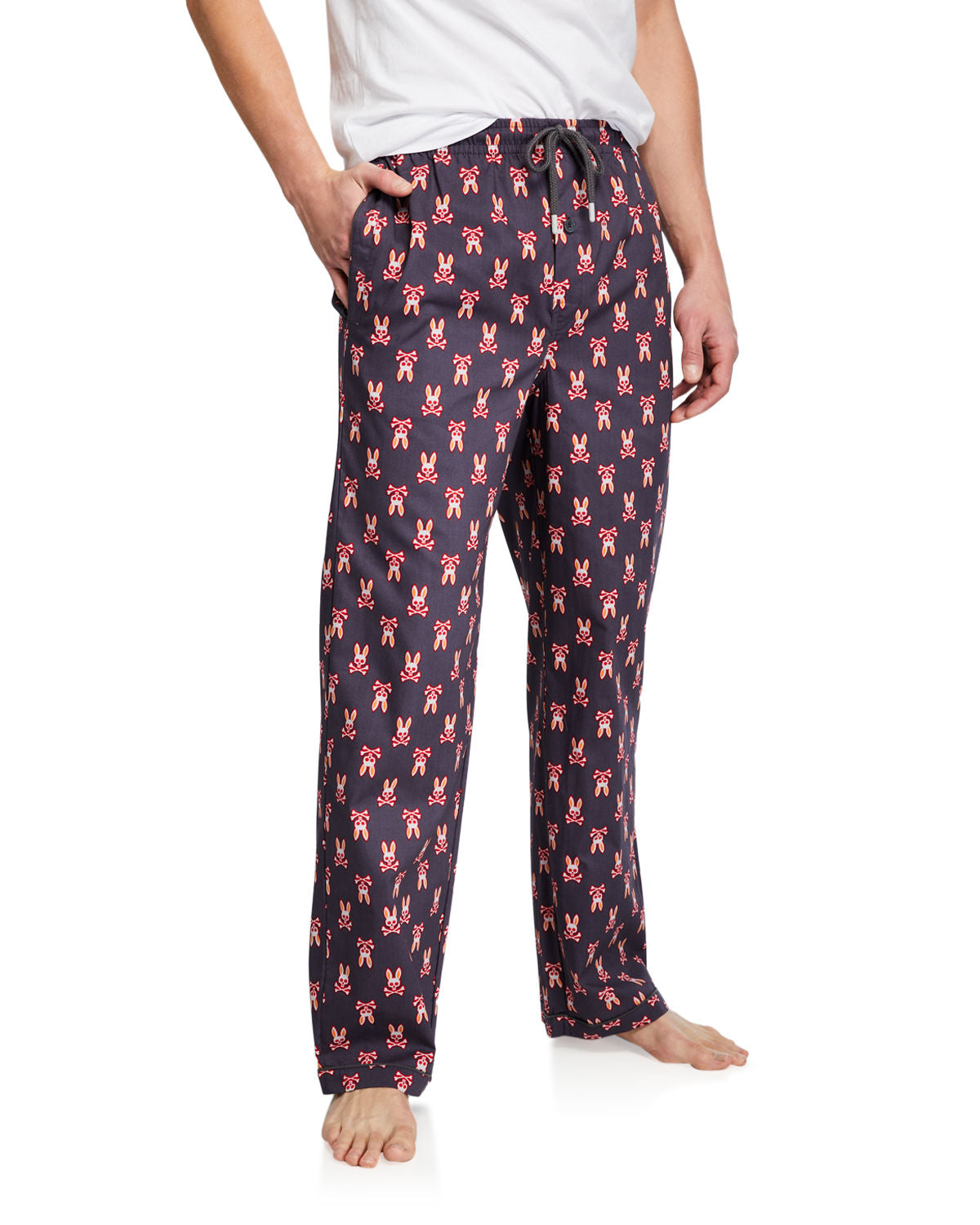 Psycho Bunny Men's Woven Lounge Pant, Port Peacoat Bunny