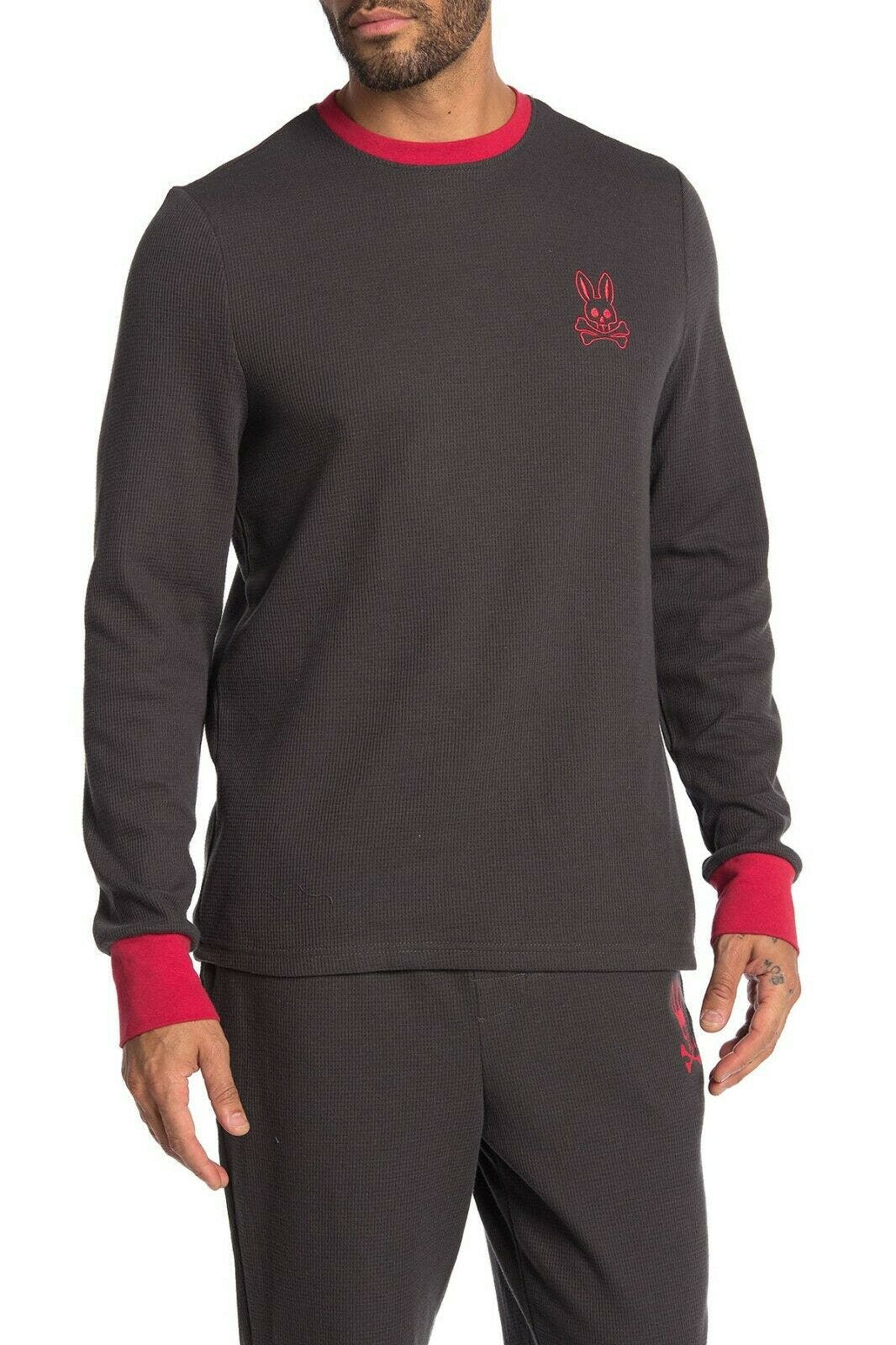 Psycho Bunny Mens Waffle Crewneck Sweatshirt
