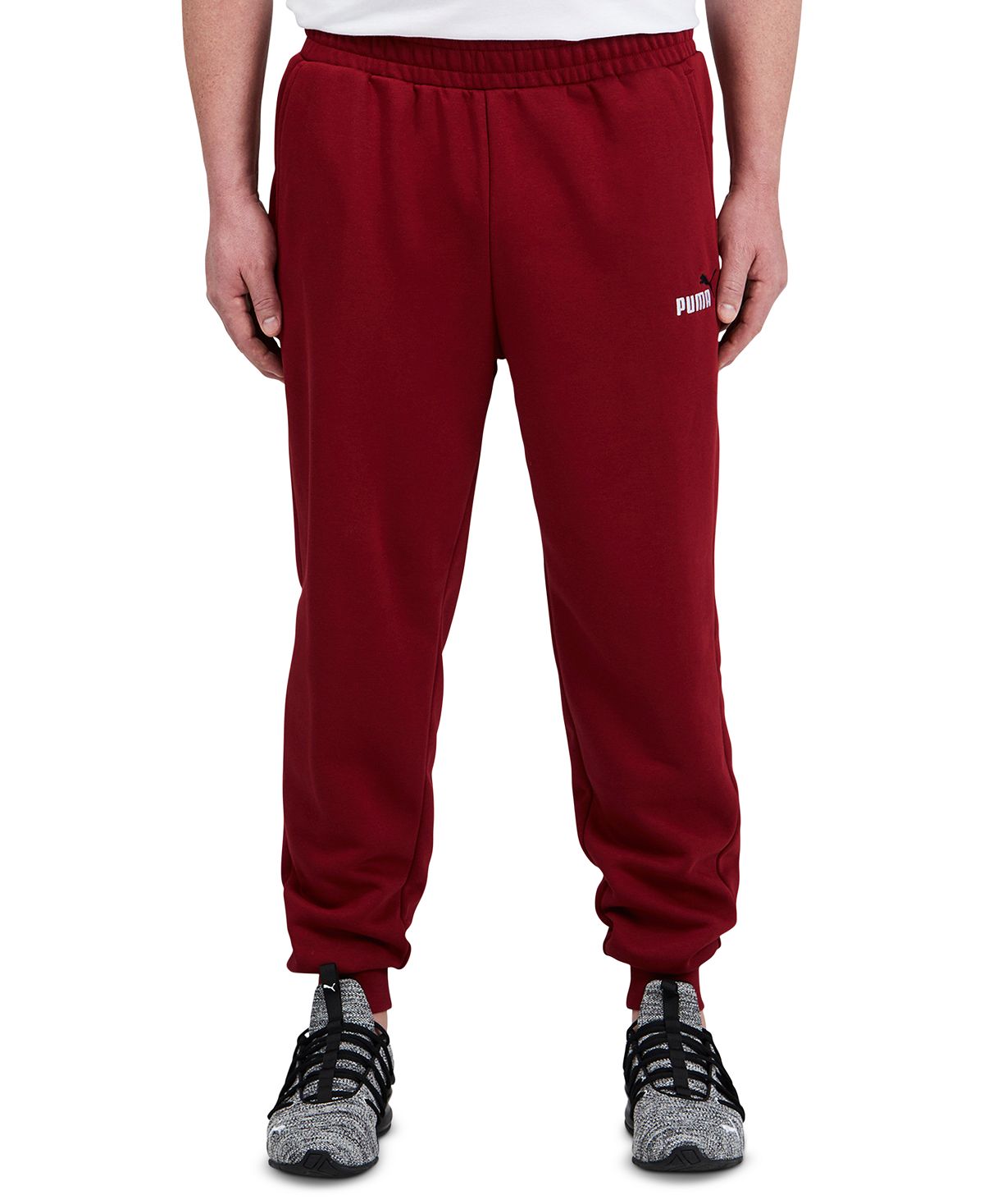 Puma Essential Embroidered Logo Sweatpants Intense Red