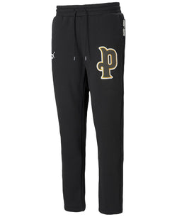 Puma Letterman Fleece Logo Jogger Pants Black thumbnail 1