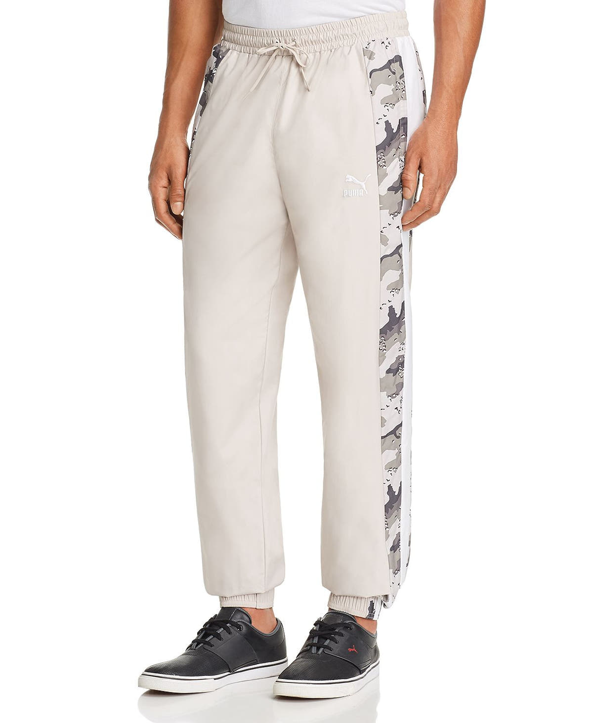 Puma Wild Pack Leopard Camouflage-striped Track Pants Silver Grey