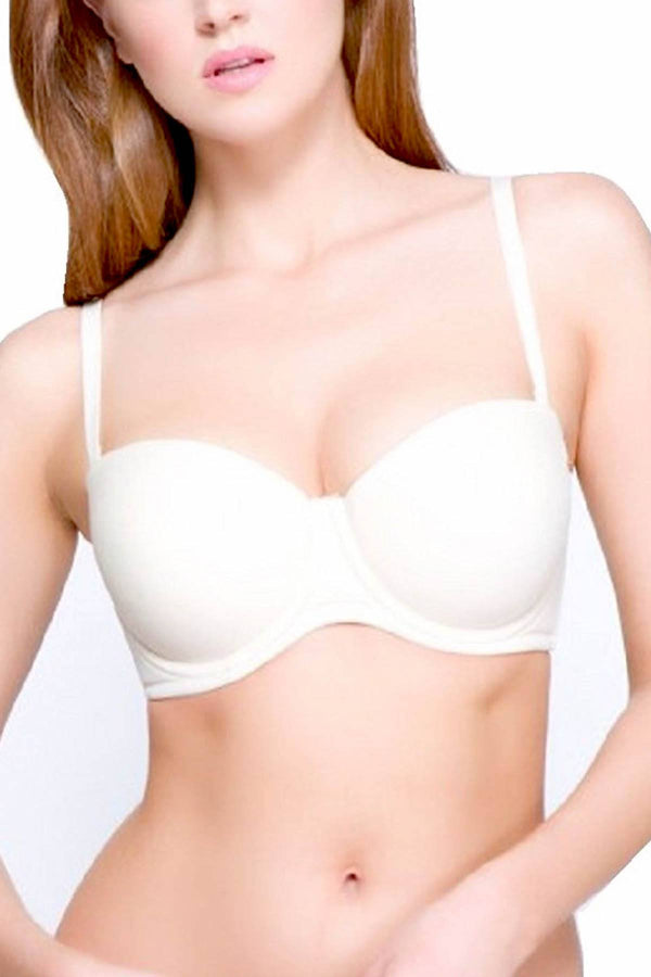 Q-T Intimates White 5-Way Molded Strapless Convertible Bra