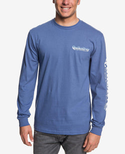 Quiksilver Twin Fin Blend Logo Graphic T-shirt Bijou Blue thumbnail 1