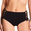 RACHEL by Rachel Roy Black Textured Lace-Up High-Waist Bikini Bottom
