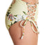 RACHEL by Rachel Roy High Waist Lace Up Bikini Bottom in Yellow Summer Floral