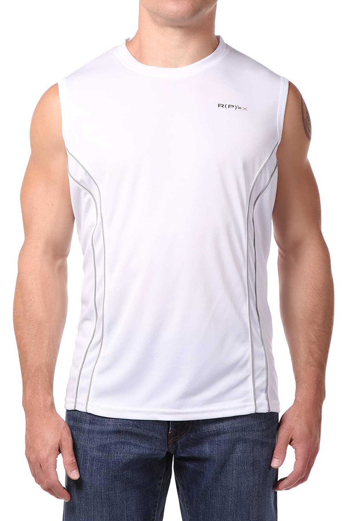 RPX White Crew-Neck Muscle Tank