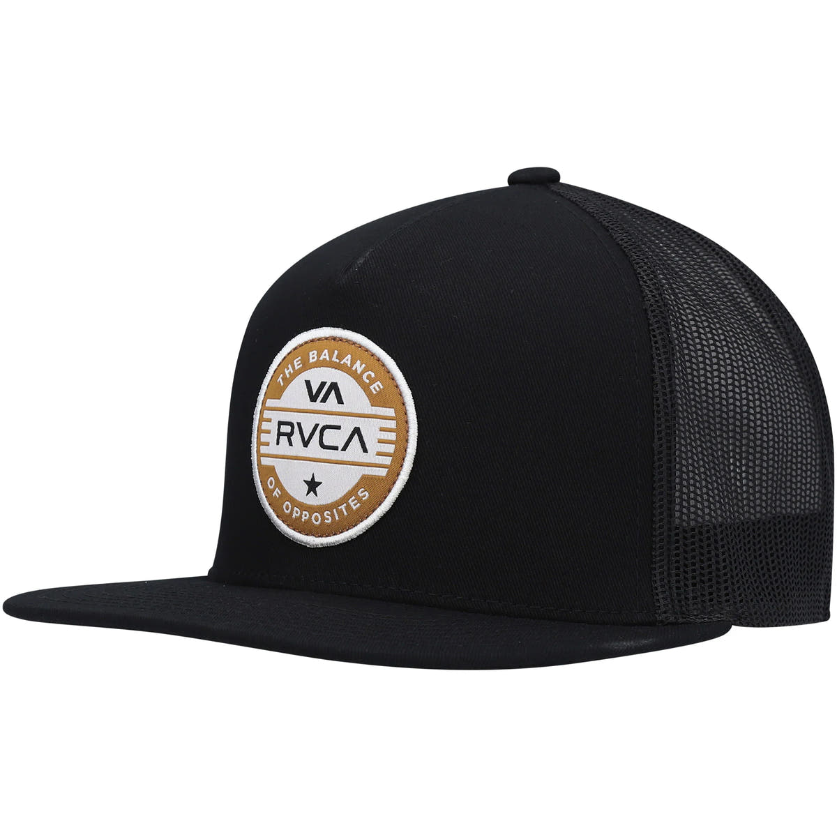 RVCA Men's Black Interstate Trucker Snapback Hat